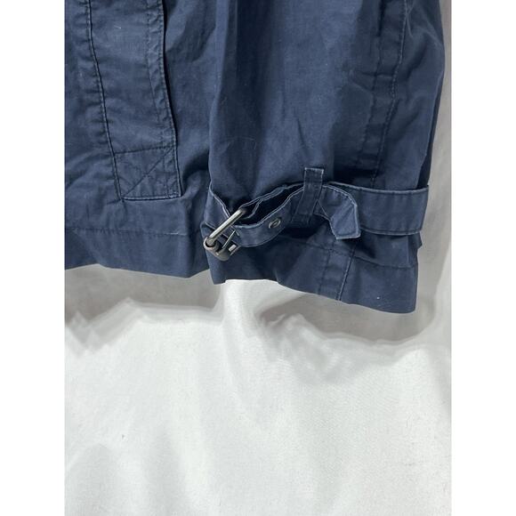 Burberry Brit Trench Coat Short Jacket Double Breast Belt Balmoral Blue Size 4 - Picture 3 of 10